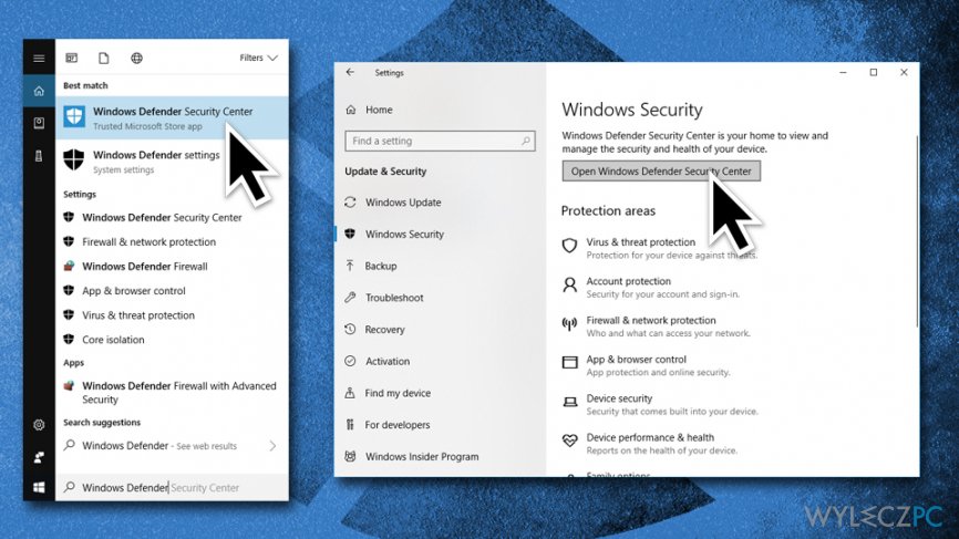 Open Windows Security Center
