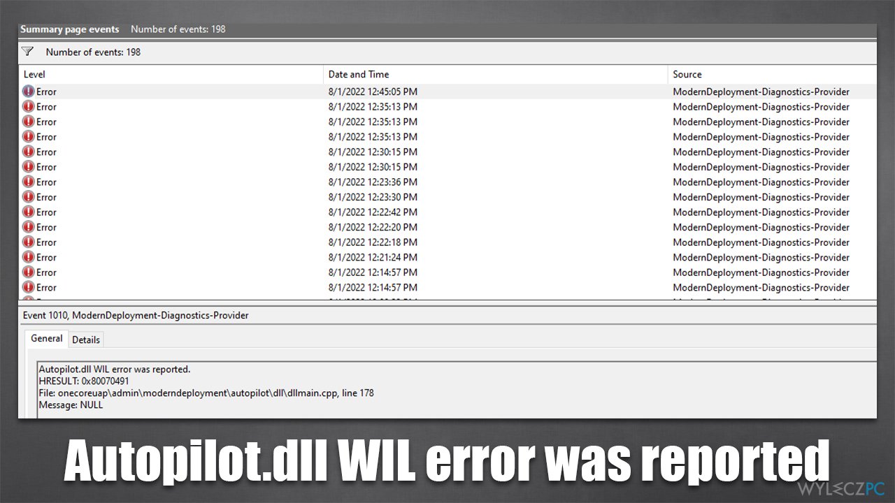 Jak naprawić „Zgłoszono błąd Autopilot.dll WIL” w systemie Windows?