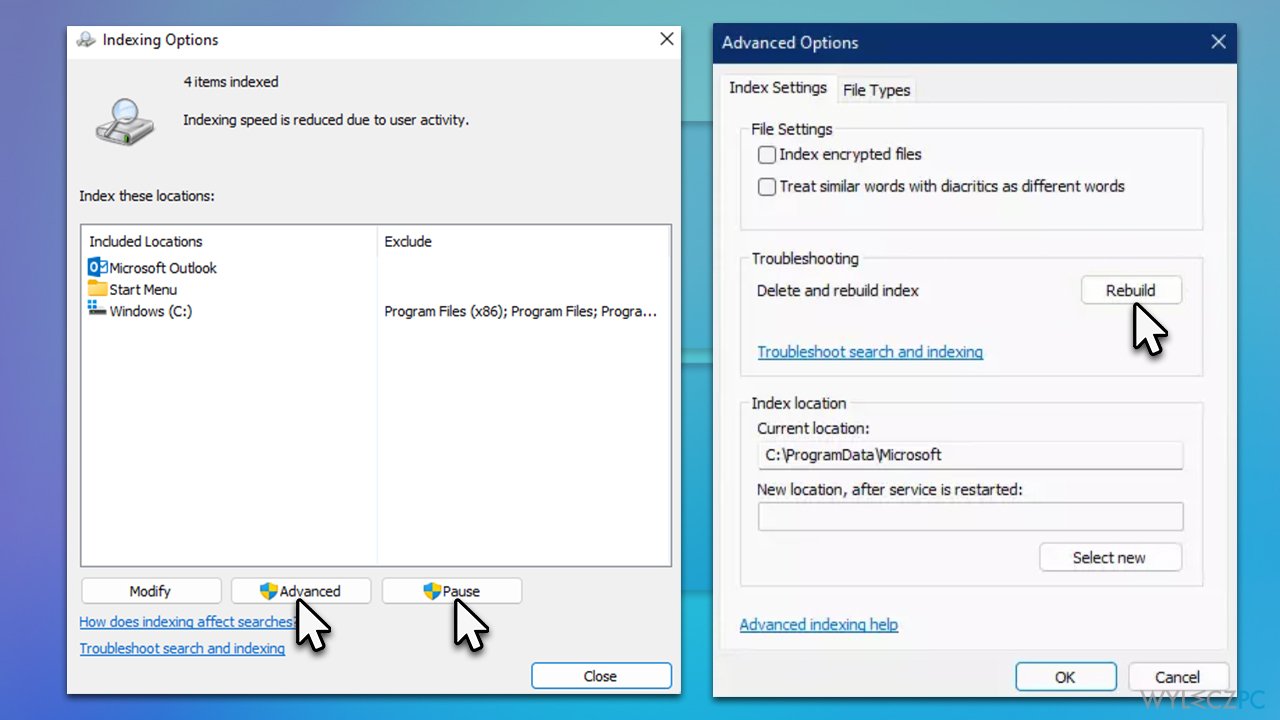 Jak naprawić wstrzymane indeksowanie w systemie Windows 11?