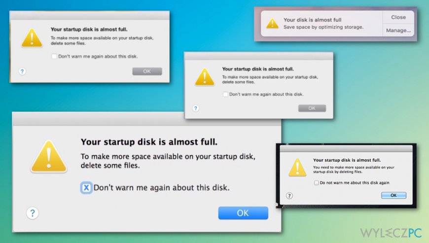 Mac błąd "Your startup disk is almost full"