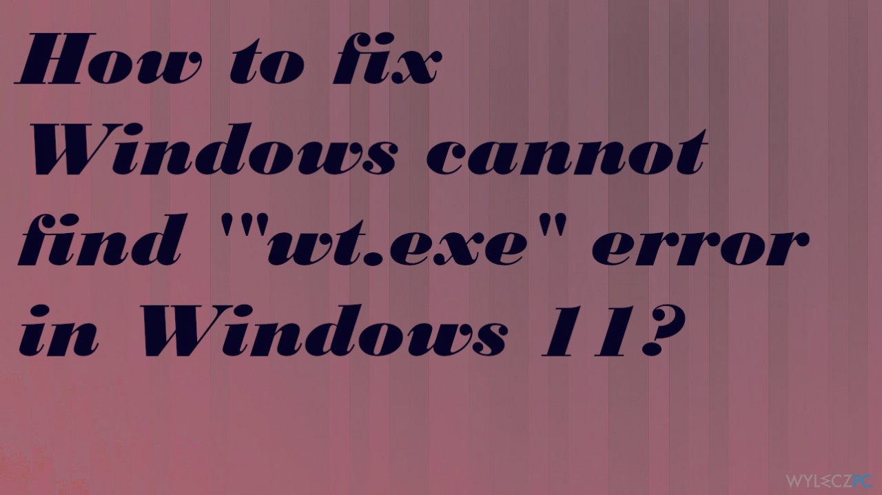 How to fix Windows cannot find '”wt.exe” error in Windows 11?